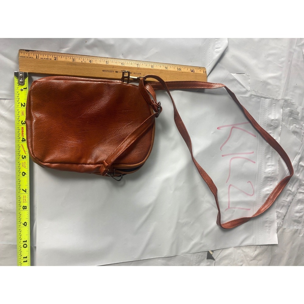 Small Brown Crossbody Purse Vintage Style Faux Leather Shoulder Bag